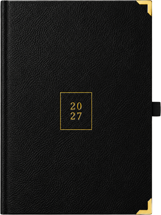 Kalendarz 2027 Czarny Minimal Tygodniowy B5