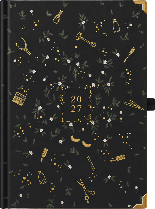 Kalendarz 2027 Czarny Minimal wzorek Tygodniowy B5