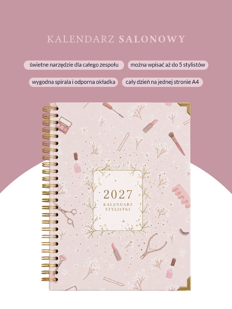 Kalendarz 2027 Salonowy A4 na 3-5 stylistek